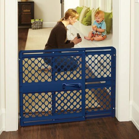 North States Supergate Classic Navy Easy Use Baby Gate, 26