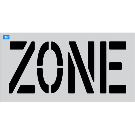 18" Word - ZONE Parking Lot Pavement Marking Stencil Thickness: .125