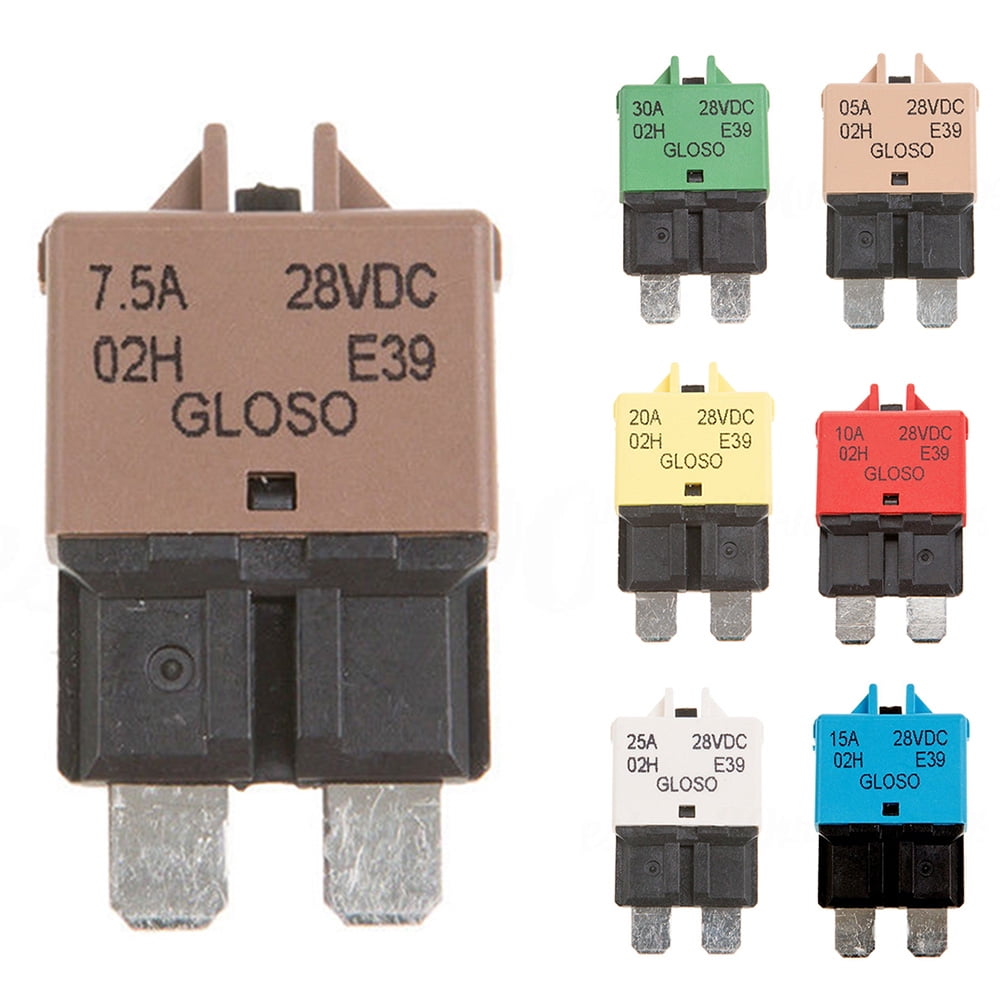 Circuit Breaker Blade Fuse 12V 24V Resettable 5-30A Marine Rally Automotive xw