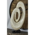 thumbnail image 2 of 12" x 30" White Mother of Pearl Shell Swirl Abstract Sculpture with Black Base, by DecMode, 2 of 10