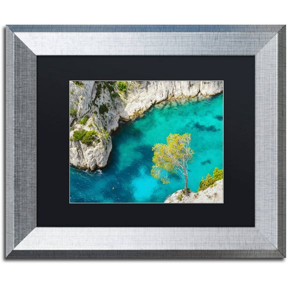 Trademark Fine Art "Turquoise Waters" Canvas Art by Michael Blanchette Photography Black Matte, Silver Frame