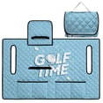 thumbnail image 5 of Xixirimido Portable Golf Cart Seat Cover with 4 Pocket Quilted Golf Cart Seat Blanket with Handle Foldable Club Car Seats Towel Fits 2-Person Golf Carts, Golf Time Print Blue, 5 of 8
