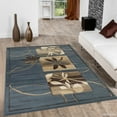 thumbnail image 1 of Allstar Blue Flowers Floral Design Modern Geometric Area Rug (7' 9" x 10' 5"), 1 of 5