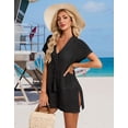 thumbnail image 2 of Swimsuit Cover Up for Women V-Neck Crochet Beach Cover Up Loose Bathing Suit Cover Up with Tassel Tied Shermie, 2 of 7
