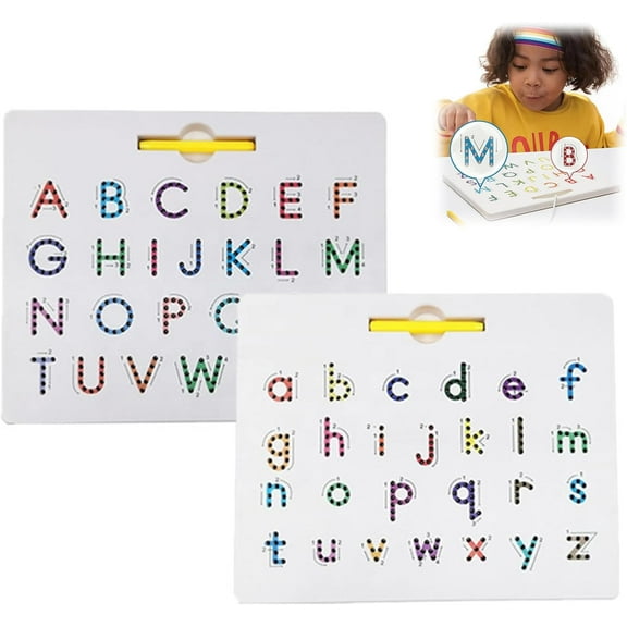 Tracemate Magnetic Tracing Board, 2-in-1 Learning Tool Magnetic Tracing Board ABC   Numbers, Double-Sided Learning Tool with Magnetics Letters