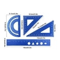 thumbnail image 3 of Eliaeconx Metal Ruler Set, 6 Inch Aluminum Alloy Ruler, Multifunctional Drawing Ruler with Protractor and Triangles, 4 Piece Geometry Set, for Office, Home Supplies, Blue, 3 of 6