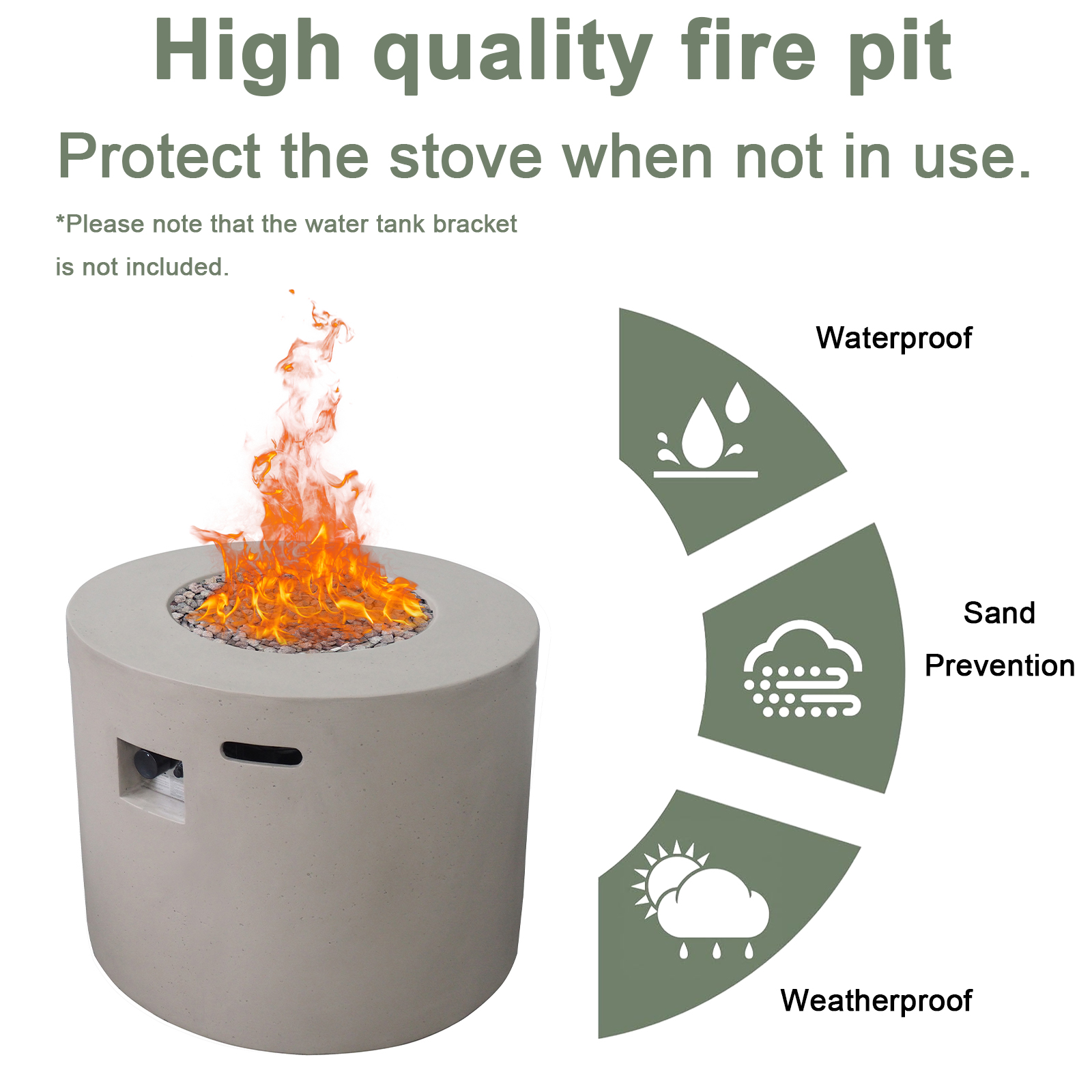 HZWDD 31" Propane Outdoor Fire Pit Table, Round Propane Gas Patio Fire Table 40000 BTU for Deck, Backyard and Pool