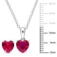 thumbnail image 2 of Everly Women's 3 Carat T.G.W. Heart-Cut Created Ruby Sterling Silver 2-Piece Solitaire Pendant and Stud Earrings Set, 2 of 7