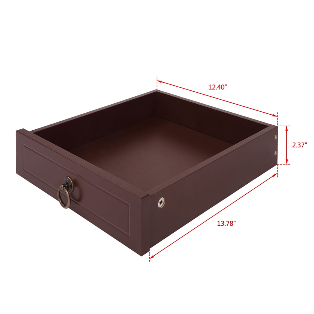 Lowestbest Wood End Table, Cross Solid Wood Legs with 2 Drawer, Tables for Living Room, Brown