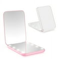 thumbnail image 3 of Portable Handheld Folding Cosmetic Mirror with LED Lights, 2X Magnification, Battery Operated, 3 of 19