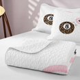 thumbnail image 4 of Erosebridal Billiard Twin Quilt Set Pink Twin Coverlet Set, Pink White 2pcs 1 Bedspread and 1 Pillowcase, 4 of 7