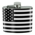 thumbnail image 1 of Subdued American USA Flag Black White Military Tactical Stainless Steel 5oz Hip Drink Kidney Flask, 1 of 3