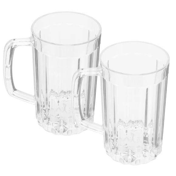 Masteelf Tasses à Bière Verres de Congélateur à Bière Gobelet Transparent avec Poignées Réutilisable pour Eau 2 Pcs 500ML
