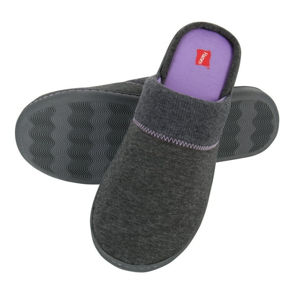 Hanes Womens ComfortSoft Cotton Slip On Scuff Slipper with Memory Foam