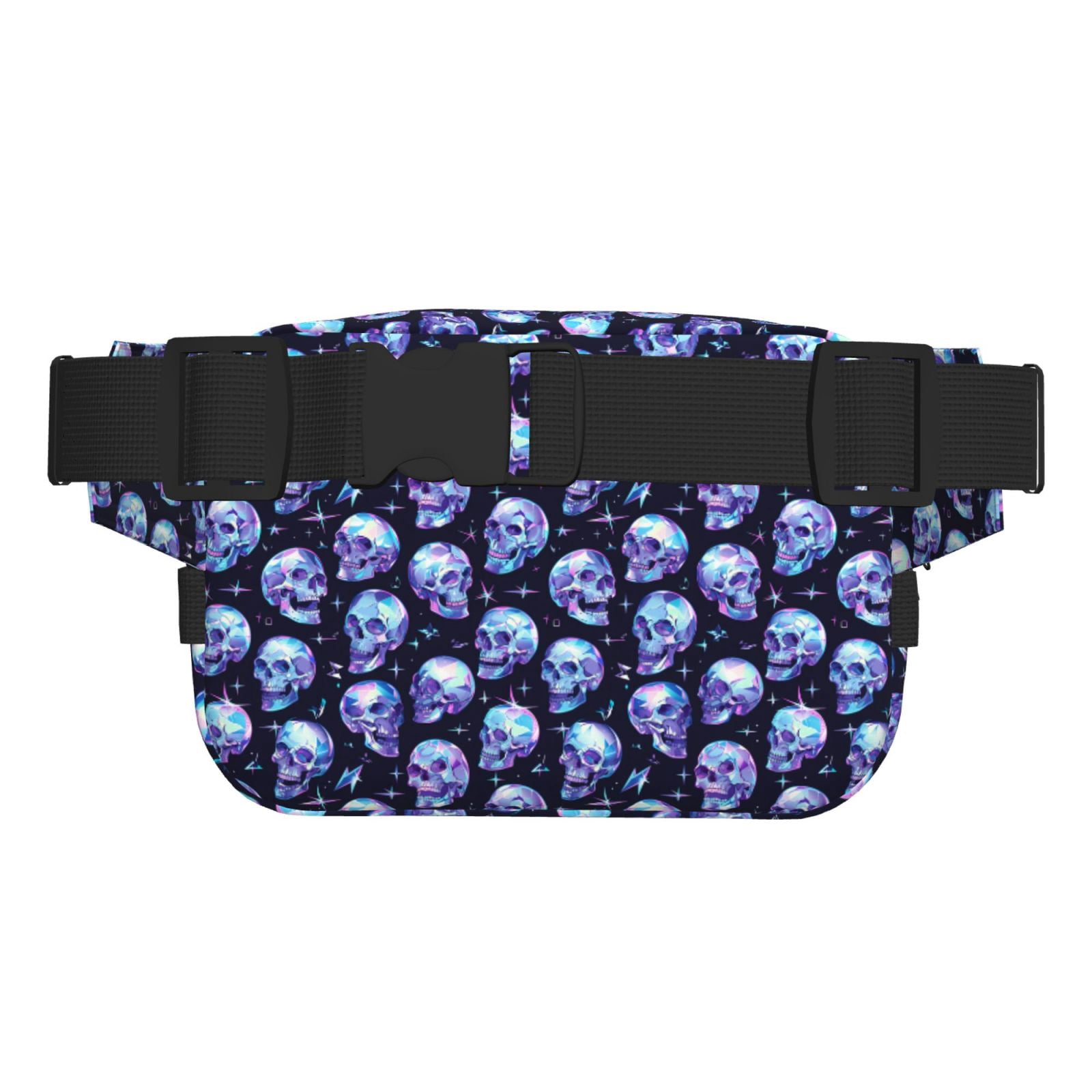 Hirioo crystal Skull for Double Layer Waist Bag Adjustable Fanny Pack For Travel Running Hiking