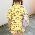 thumbnail image 7 of Girls Summer Clothes Size 8 Cute Preppy Cartoon Animal Print Two Piece Outfits Lounge Set Athletic Short Sleeve Tee Top and High Waist Shorts Clothing Sets Yellow 2-3 Years, 7 of 7