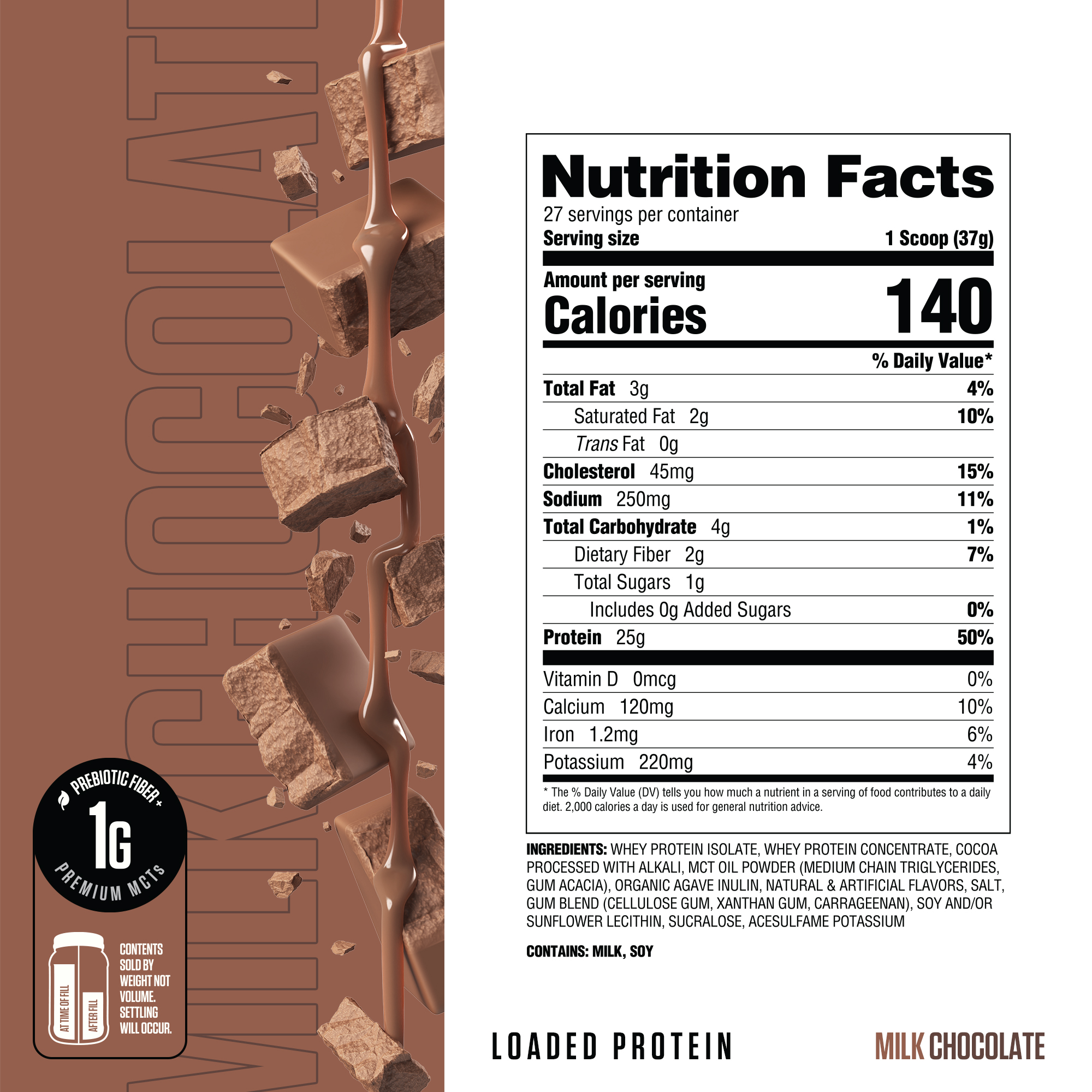 RYSE Loaded Protein Powder - Milk Chocolate - 27 Servings