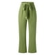 thumbnail image 5 of Pantalones anchos de algodón y lino para mujer: cintura alta elástica, cordón, transpirables, ropa informal para la oficina y la playa, tallas S-XXL, cintura de 66 a 88 cm., 5 of 6