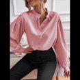 thumbnail image 4 of Camisas con Botones para Mujer, Blusas de Otoño para Mujer, Blusas Informales de Negocios para Mujer Rosa S, 4 of 8