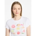 thumbnail image 4 of No Boundaries Ribbed Cotton Graphic Baby Tee with Short Sleeves, Women's XXS-XXL, 4 of 5
