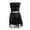 Black, variant on Elegant Women'S Carnival Sequin Performance Set Stretch Bustier Top And Skirt Dance Party Outfit