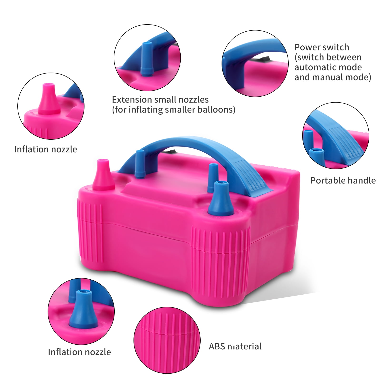 Pompe à Ballon électrique, Portable à Double buse électrique, gonfleur de Ballon pour la décoration, fête, Sport, Cadeaux : 2 Outils de marquage de Ballons
