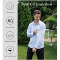 thumbnail image 3 of WARHORSEE Mens Knit Dress Shirts Performance Moisture Wicking Wrinkle Free 4 Way Stretch Casual Button Down Shirt, 3 of 11
