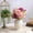 dual pink H, variant on WWV Artificial Flower Bouquet Peony Rose Bouquet Faux Flowers with Leaves for Wedding Home Table Centerpiece Decoration White