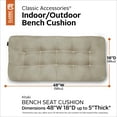 thumbnail image 2 of Classic Accessories Water-Resistant Indoor/Outdoor Bench Cushion Khaki 48"W x 18"D x 5"T, 2 of 8
