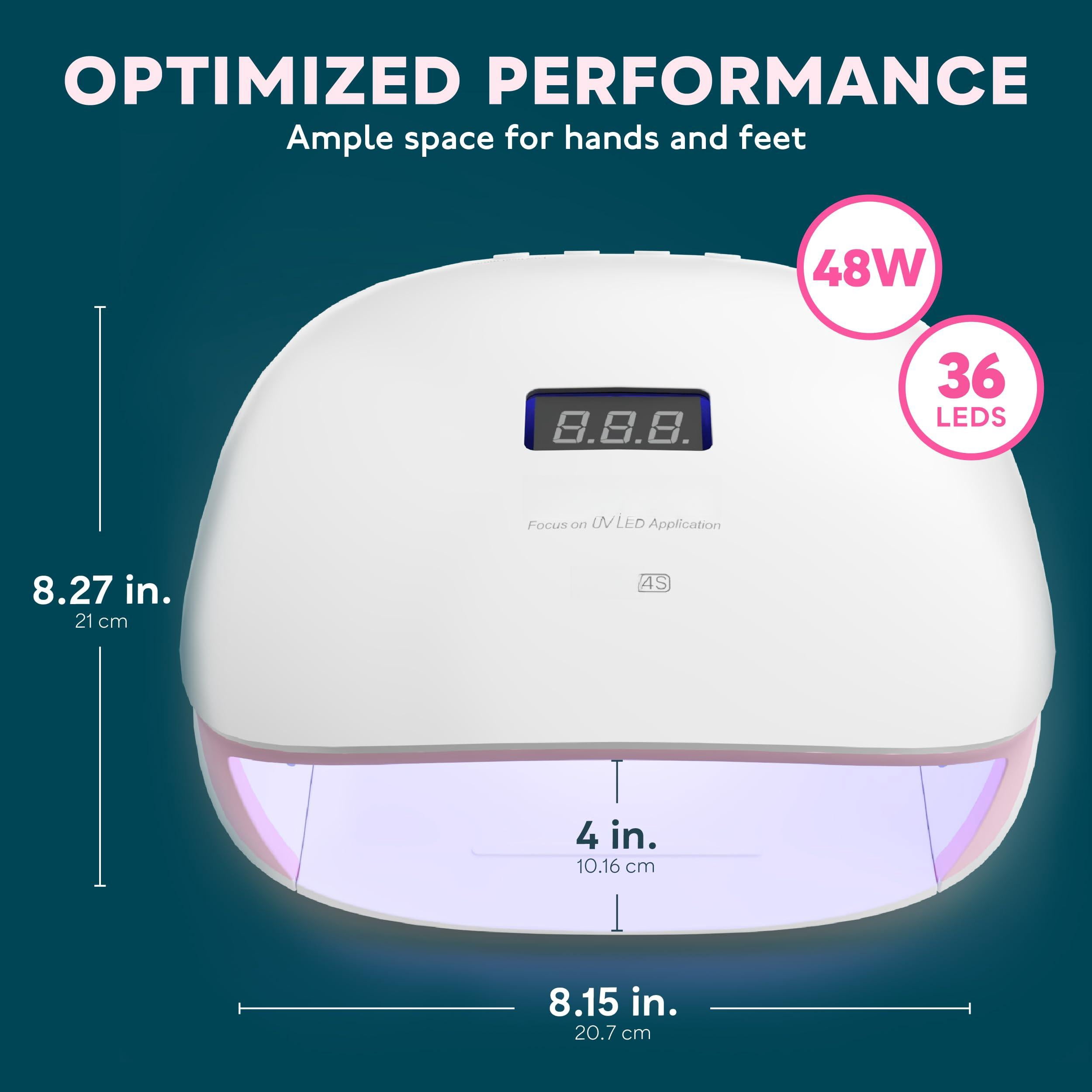 Led Uv Light  Lamp For Gel Nails Polish With 4 Timer Settings Lcd Display Removable Base Sun4s Pink