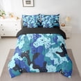 thumbnail image 2 of Homewish Vintage Camouflage 7pcs Bedding Comforter Set,Watercolor Splatter Ink Queen Bedding Sets,Blue Cayn Black Queen Sheet Sets For Boys Teens,Ultra Soft Home Decor Reversible, 2 of 8