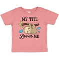 thumbnail image 3 of Inktastic My Titi Loves Me with Sloth and Hearts Boys or Girls Baby T-Shirt, 3 of 5