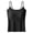 Black, variant on Women's Solid Cup Yoga Bra Bottom Shirt Seamless Sports Underwear Vest, Wireless Padded Fitness Bralette, High Elasticity Workout Tank Top, Breathable Gym Base Layer, Supportive Athletic Camisole