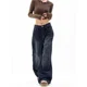 thumbnail image 1 of Pantalones vaqueros holgados de cintura alta para mujer, ropa de calle de gran tamaño, pantalones Cargo de pierna ancha, Harajuku y2k, Jeans Mom Vintage, estilo coreano, 1 of 5
