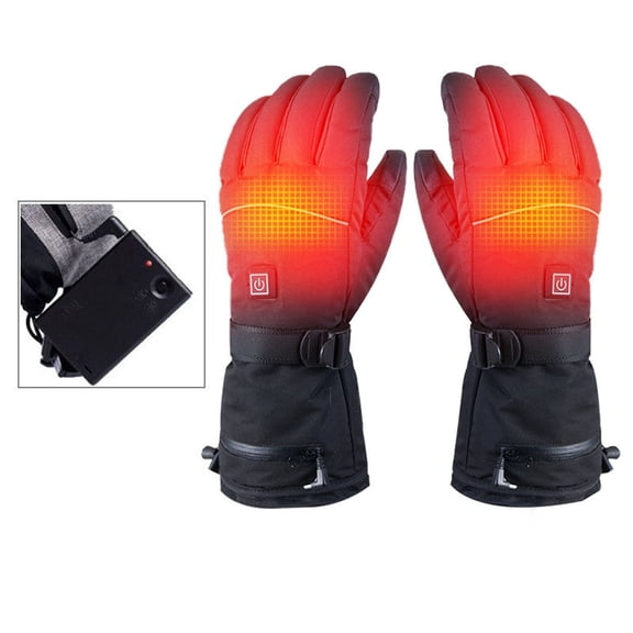 Heated Gloves for Men and Women, Cold Weather Warm Winter Gloves with Battery Compartment, Adjustable Wrist Strap, Five-Finger Design for Outdoor Activities