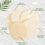 Eco Bath London Natural Loofah Face Exfoliating Scrubber Pads - Facial Pad Scrubber, 6 Pack - Face Exfoliator Pad, Facial Scrubber, Exfoliating Face Sponge for Smooth and Radiant Skin 6 Count (1 Pack)