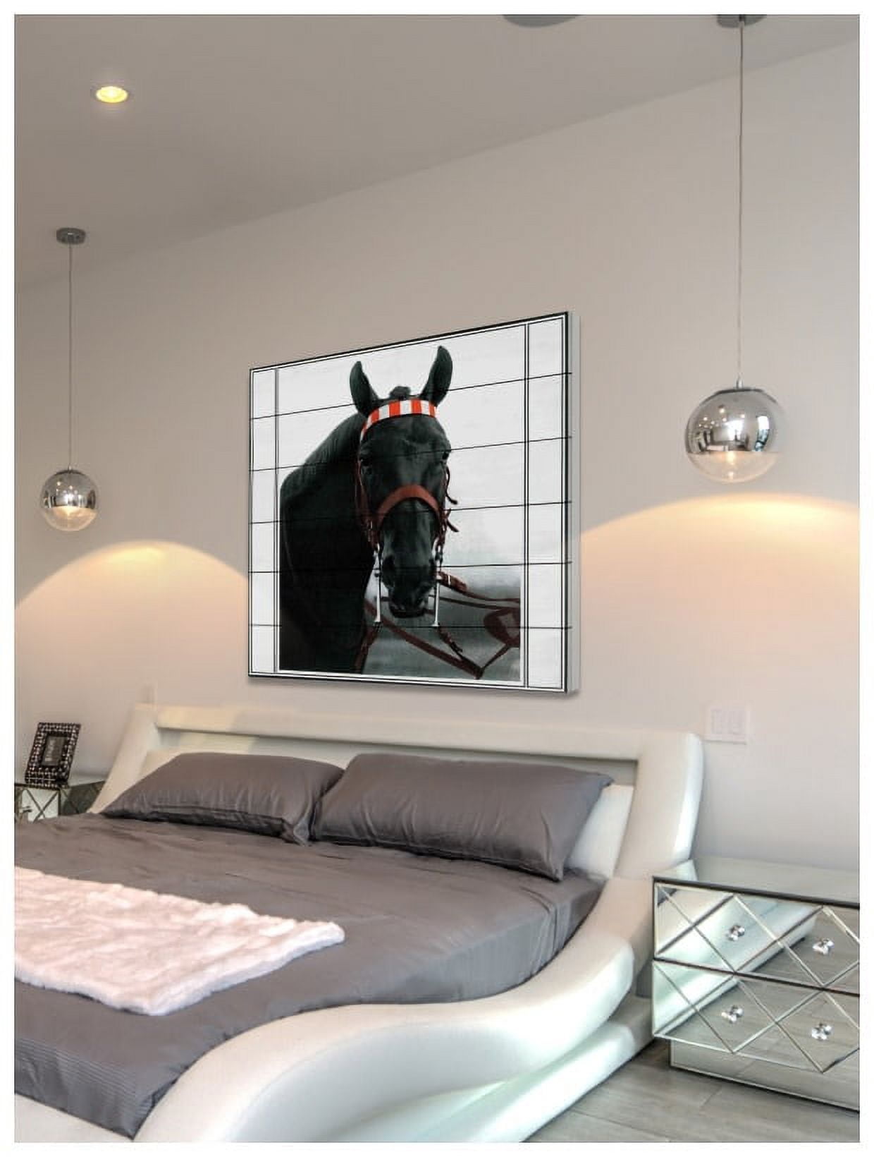 "Journal Horse" Painting Print on White Wood