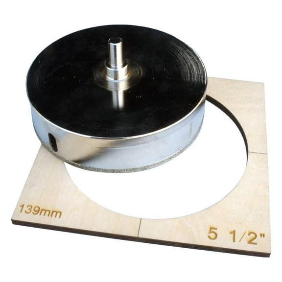 5 1/2 inch Hole Saw for Tile with Hole Saw Guide Diverter Valve 5.5 in Diamond Tipped Hole Saw 139mm Pro 5 1/2" Diamond Hole Saw Porcelain 5 in Diamond Hole Saw for Toilet Flange with Template
