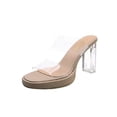 thumbnail image 2 of Zapatos de mujer Tacones altos de verano Sandalias de tacón grueso de moda transparente para mujer Wmkox8yii  hj789, 2 of 9