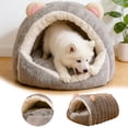 thumbnail image 1 of Cama cerrada para gatos, removible y lavable, cueva de invierno, nido plegable, cálido y seguro para gatos y perros pequeños de interior, cabaña de felpa cómoda y acogedora para mascotas, 1 of 6