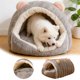 thumbnail image 1 of Cama cerrada para gatos, removible y lavable, cueva de invierno, nido plegable, cálido y seguro para gatos y perros pequeños de interior, cabaña de felpa cómoda y acogedora para mascotas, 1 of 6