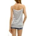 thumbnail image 3 of [Shop Lev] Women's Basic Satin Full Slip Top Camisole (SILVER, SMALL), 3 of 3