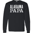 thumbnail image 3 of Inktastic Alabama Papa Distressed White Text Long Sleeve T-Shirt, 3 of 5