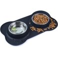 thumbnail image 1 of Cuencos Para Perros Pet Deluxe, Cuencos De Acero Inoxidable Con Alfombrilla De Silicona Antideslizante Sin Derrames, 24 Oz, 48 Oz, Juego De Cuencos Para Comida Y Agua Para Perros, Comedero Para Perros, 1 of 5