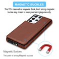 thumbnail image 3 of Galaxy S21+ Case, Samsung Galaxy S21 Plus Wallet Case, Takfox Shockproof Leather Case w/ Card Pockets 3 Cards Slots Cash ID Credit Card Flip Phone Cases Cover Kickstand Magnetic Hard Cases, Brown, 3 of 7