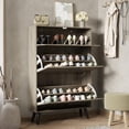 thumbnail image 3 of Tolead Wooden Shoe Cabinet with 3 Flip Drawers, Gray, 3 of 9
