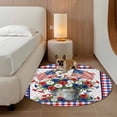 thumbnail image 2 of USA 4th of July Round Area Rug 4Ft Washable Circle Rugs for Bedroom Dining Room, Red Blue Plaid Floral Patriotic Non-Slip Carpet Floor Mats Indoor Outdoor Carpet Runner Aesthetic Home Decor, 2 of 8
