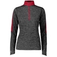thumbnail image 3 of Holloway Sportswear XS Womens Electrify 1/2 Zip Pullover Black Heather/Scarlet 222742, 3 of 4