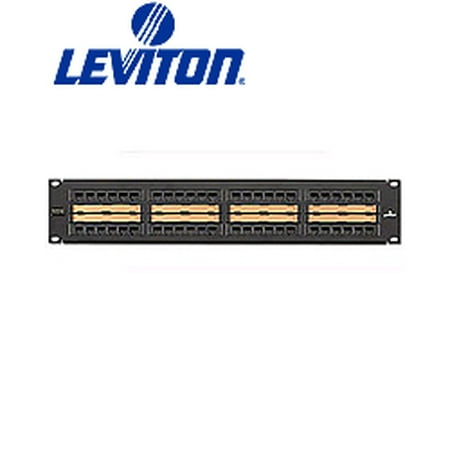 - Leviton 5G596-C48 48-Port GigaMax 5e Flat 110-Style UTP Universal Patch Panel w/Central Labeling 2RU