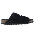 thumbnail image 2 of Birkenstock Arizona Shearling Suede Leather Narrow Unisex Shoes Size 6, Color: Black, 2 of 5